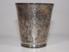 A French Engraved Silver Beaker