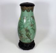 A 19thC. Hand Painted Japanese Lamp Base Featuring