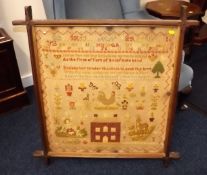 A Large Victorian Sampler Signed Eliza Alice Coope