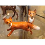 Two Beswick Foxes
