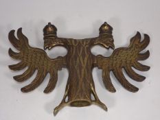 An Ornate Brass Staff Finial With Eagle Decor