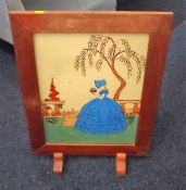 An Early 20thC. Back Painted Glass Fire Screen & O