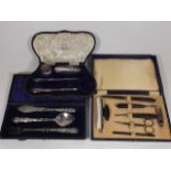 A Silver Handled Knife, Fork & Spoon Set Twinned W