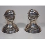 A Pair Of George Unite Silver Suit Of Armour Salts