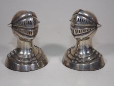 A Pair Of George Unite Silver Suit Of Armour Salts