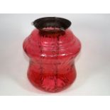 A 19thC. Cranberry Glass Lamp Shade