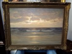A Large Gilt Framed Oil Painting Of A Coastal View