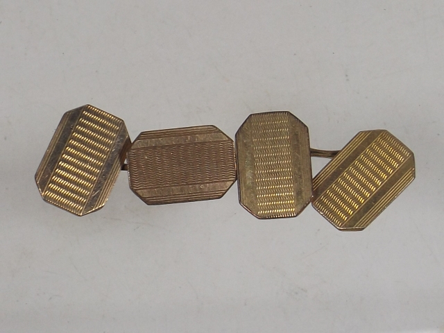 A Pair Of Back & Front Gold Cufflinks