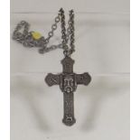 A White Metal Crucifix & Chain