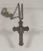 A White Metal Crucifix & Chain