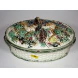 A 19thC. Majolica Game Dish, Lid A/F