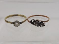 Two 9ct Gold Rings A/F