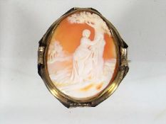 A Victorian Well Carved Pinchbeck Mounted Cameo De