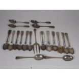 A Quantity Of Mixed Mostly 19thC. Silver Spoons In