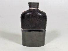An Antique Pewter Drinking Flask
