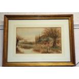 Two Edwardian Watercolours Of Hunt Scenes Signed B