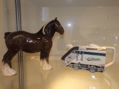 A Beswick Shire Horse Twinned With A Sadler Commem