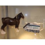 A Beswick Shire Horse Twinned With A Sadler Commem