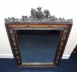 A 19thC. Carved Frame Mirror, Some Faults To Crest