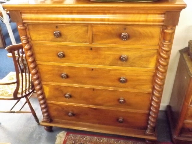 A Large 19thC. Scottish Mahogany Chest Of Drawers