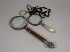 A Victorian Mother Of Pearl Handled Eye Glass & Tw