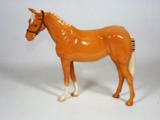 Rare Beswick Horse With White Mane & Banded Tail
