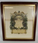 A 19thC. Masonic Certificate Presented To Samuel J