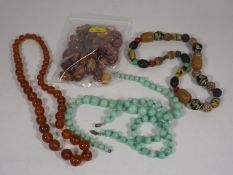 An Antique Set Of Amber Beads & Other Early 20thC.