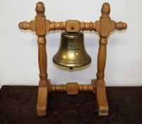 A Mounted Brass Bell Inscribed S T HARLOW