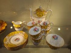 A Crown Staffordshire Porcelain Coffee Service