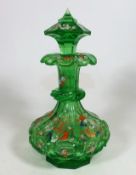A 19thC. Bohemian Glass Decanter Decorated With En