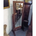 A Chinese Hardwood Cheval Mirror