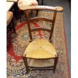 A Victorian Metamorphic Rush Seat Childs Chair