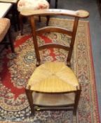 A Victorian Metamorphic Rush Seat Childs Chair
