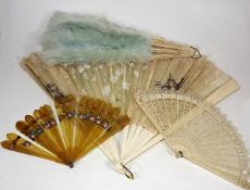 Four Antique Fans Including One Tortoiseshell