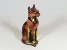 A 19thC. Brass Egyptian Style Cat Figure