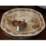 A Johnson Bros. Turkey Dish With Four Other Earlie