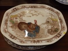 A Johnson Bros. Turkey Dish With Four Other Earlie