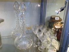 A Pair Of Victorian Decanters, Six Victorian Wine