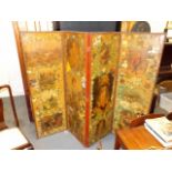 A Victorian Decoupage Screen & One Other
