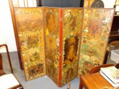 A Victorian Decoupage Screen & One Other