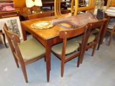 A Retro Teak Younger Dining Suite Of A Table & Six
