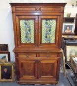 A 19thC. Continental Glazed Dresser With Drawers &