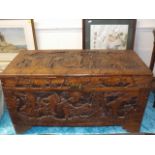 A Carved Oriental Trunk