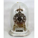 A 19thC. Brass Skeleton Clock With Fusee Movement