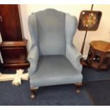 A 19thC. Upholstered Wingback Armchair