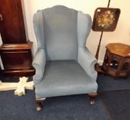 A 19thC. Upholstered Wingback Armchair