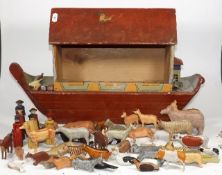 A Victorian Noah's Ark With Carved Animal Figures