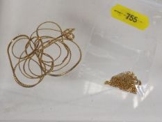 Two 9ct Gold Necklaces