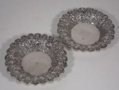 A Pair Of Indian Silver Pin Trays